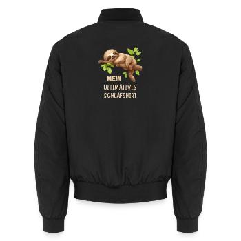 Mein Ultimatives Faultier Schlafshirt Tier Pyjama - Unisex Bomberjacke - Schwarz - Hinten - AI Model Male 185 light (185cm)