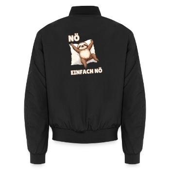 Faultier Nö Einfach Nö Lustiger Faulenzer Spruch - Unisex Bomberjacke - Schwarz - Hinten - AI Model Male 185 light (185cm)