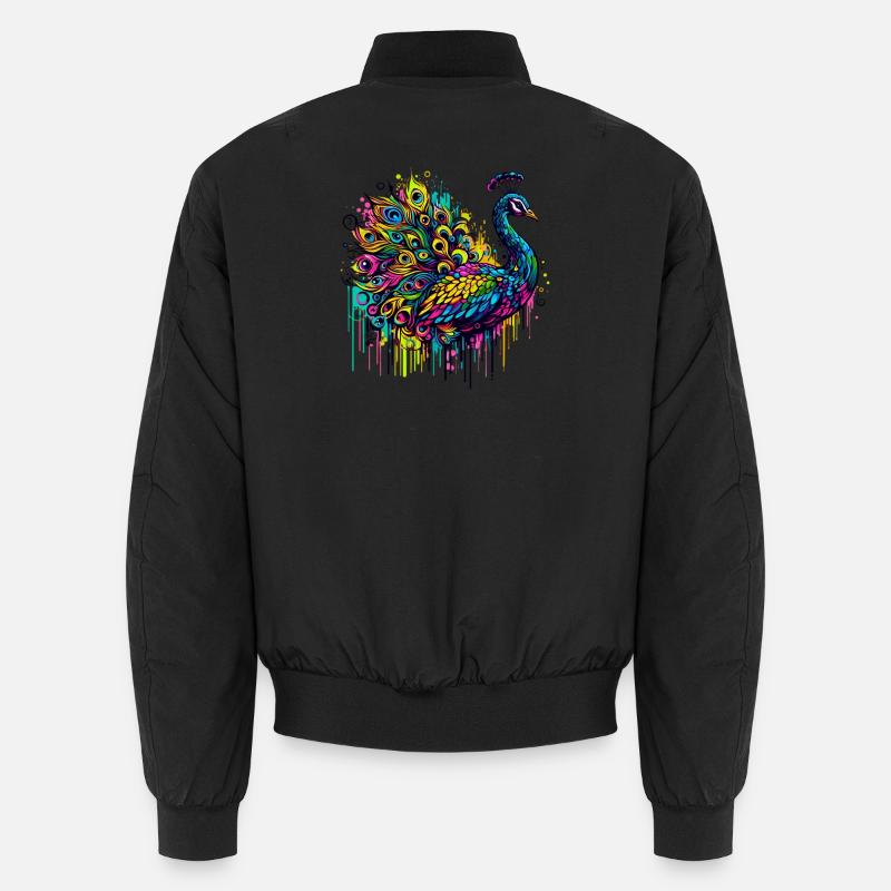 Peacock - Unisex Bomber Jacket - black