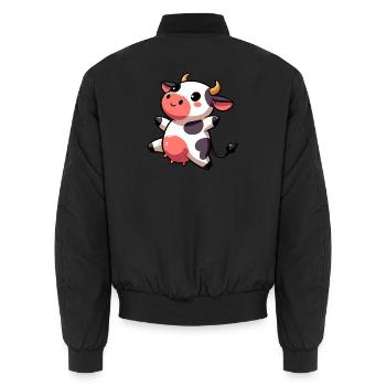 Vache - Bomber unisexe - noir - Dos - AI Model Male 185 light (185cm)