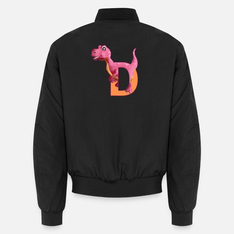 D - DINOSAURIER, Personalisierbar - Unisex Bomberjacke - Schwarz