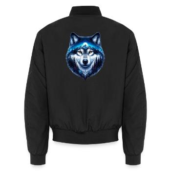 Wolf - Unisex Bomberjacke - Schwarz - Hinten - AI Model Male 185 light (185cm)