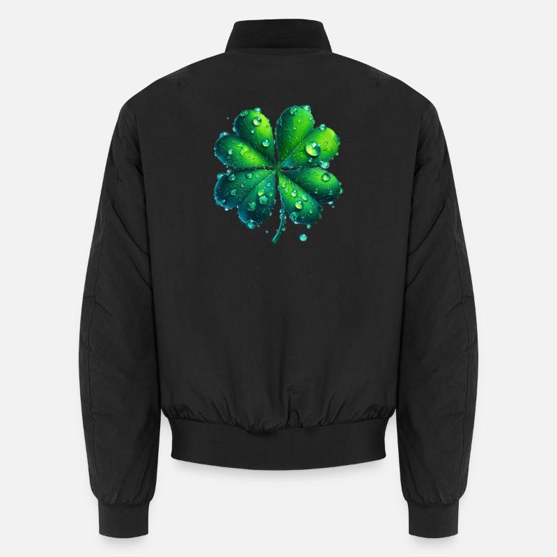 Trèfle à quatre feuilles - Bomber unisexe - noir