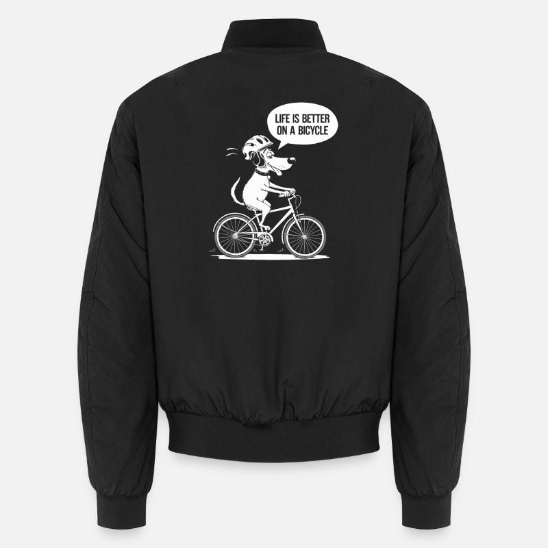 Fahrradleben Besseres Slogan-Design - Unisex Bomberjacke - Schwarz