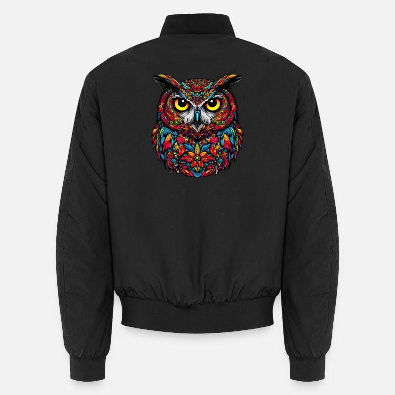 Eule - Unisex Bomberjacke - Schwarz