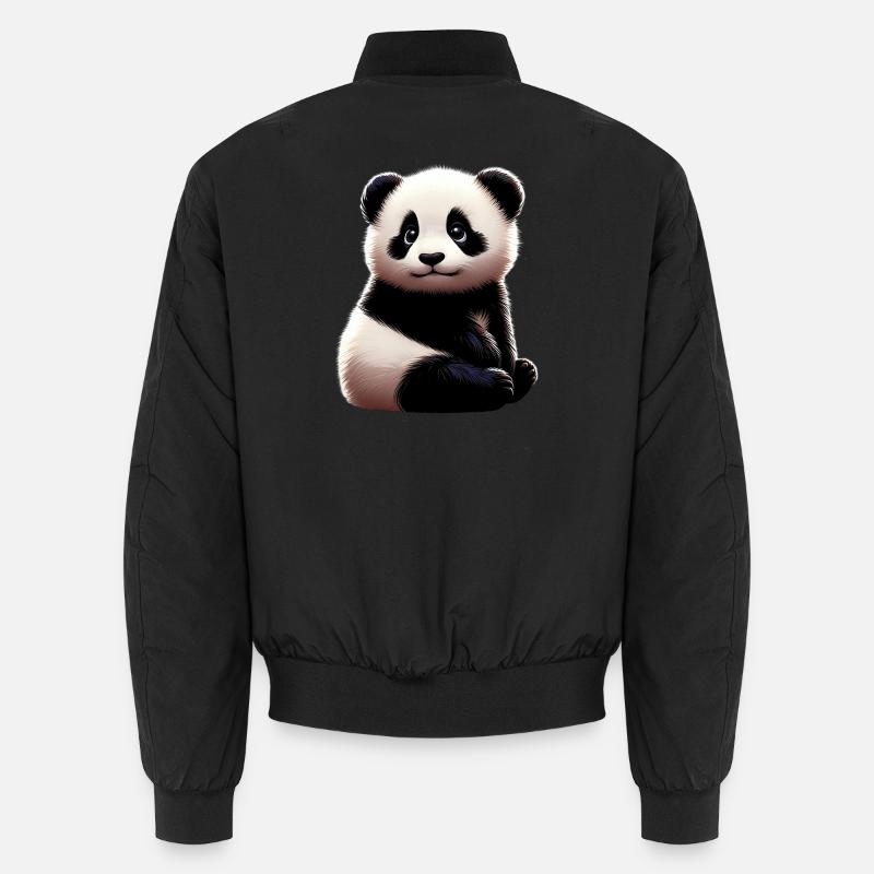 Panda - Unisex Bomber Jacket - black