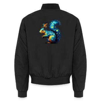 Eichhörnchen - Unisex Bomberjacke - Schwarz - Hinten - AI Model Male 185 light (185cm)