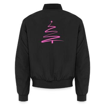 FROHE WEIHNACHTEN WEIHNACHTSBAUM FRAUEN - Unisex Bomberjacke - Schwarz - Hinten - AI Model Male 185 light (185cm)