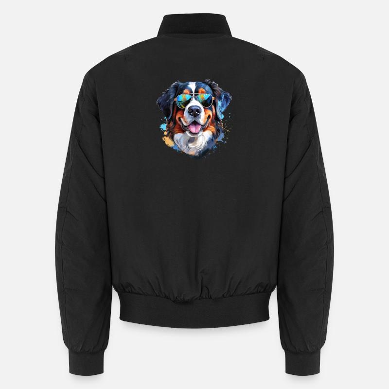 Berner Sennenhund mit Sonnenbrille - Unisex Bomberjacke - Schwarz