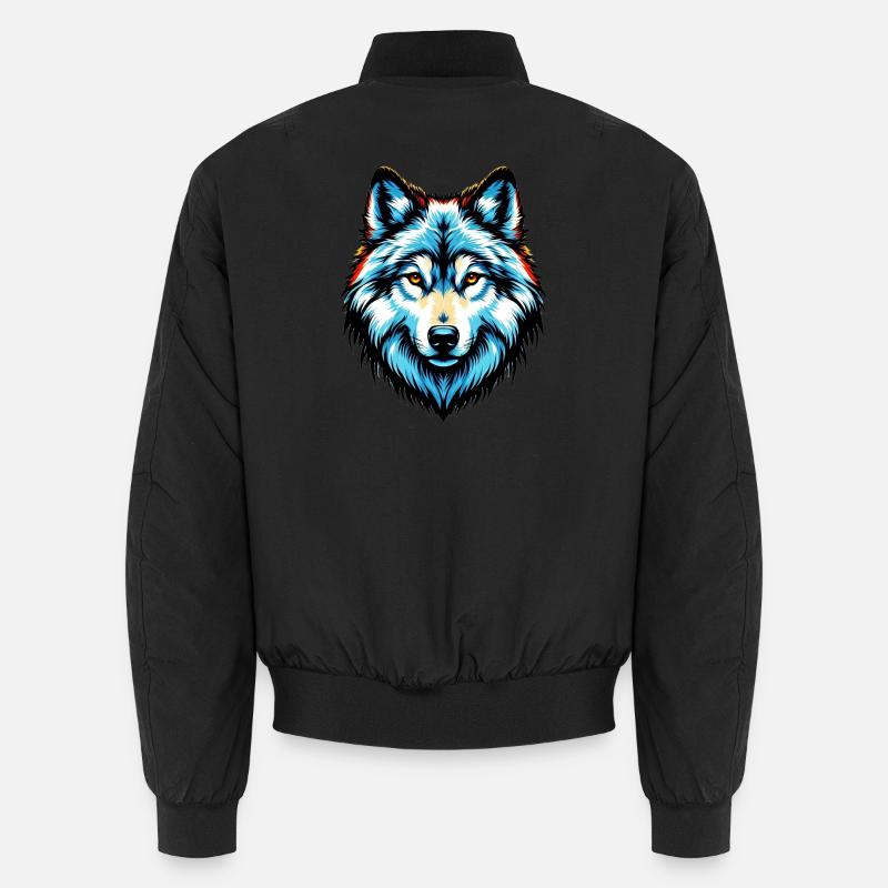 Wolf - Unisex Bomber Jacket - black