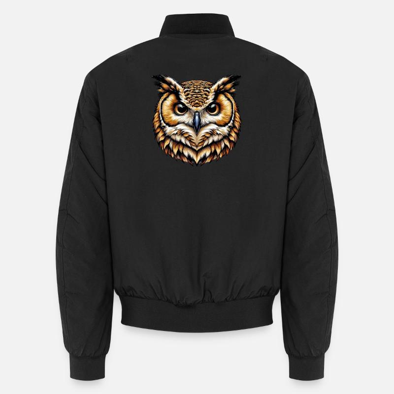 Owl - Unisex Bomber Jacket - black