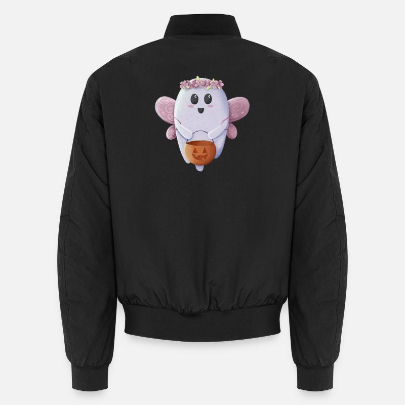 Sweet Ghost Ready for Halloween Unisex Bomber Jacket