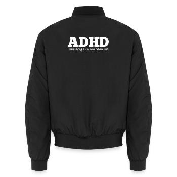 TDAH - Bomber unisexe - noir - Dos - AI Model Male 185 light (185cm)