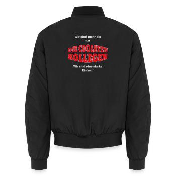 Gemeinsam Stark – starke Einheit - Unisex Bomberjacke - Schwarz - Hinten - AI Model Male 185 light (185cm)