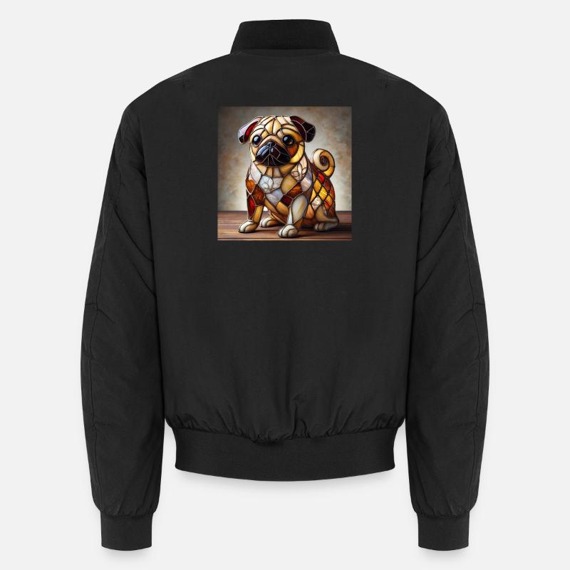 Vitrail bouledogue figure décorative Bomber unisexe