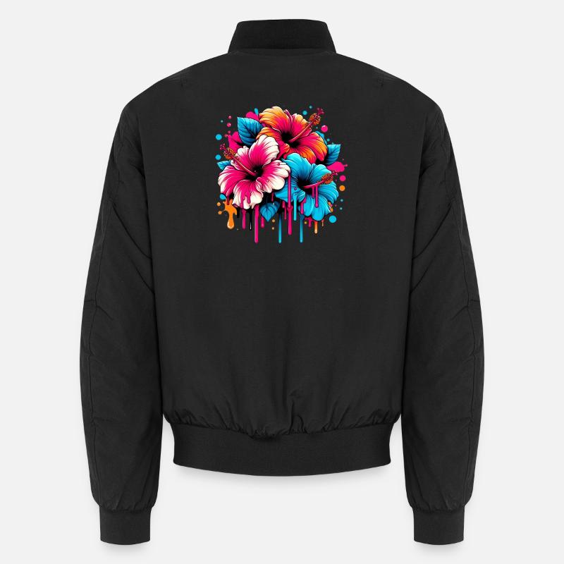 Fleurs d’hibiscus Bomber unisexe