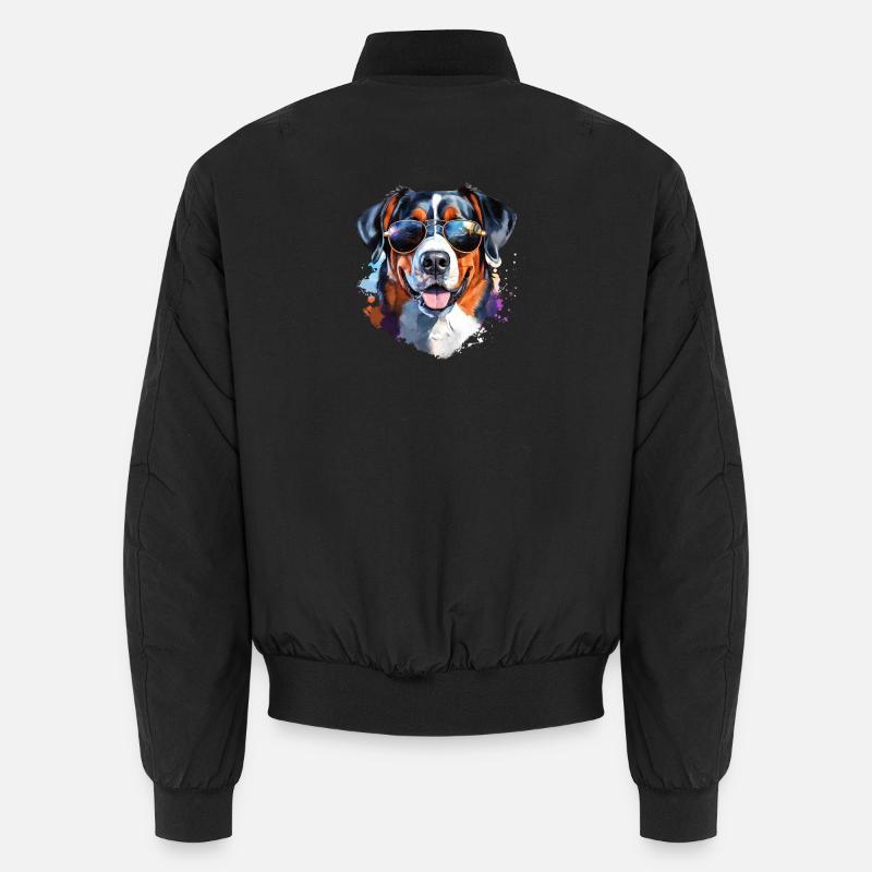 Entlebucher with sunglasses - Unisex Bomber Jacket - black