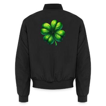 Trèfle à quatre feuilles - Bomber unisexe - noir - Dos - AI Model Male 185 light (185cm)