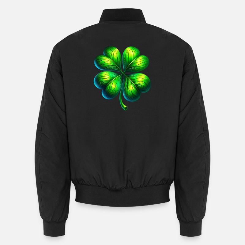 Trèfle à quatre feuilles - Bomber unisexe - noir