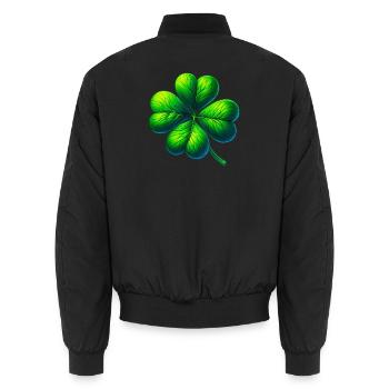 Trèfle à quatre feuilles - Bomber unisexe - noir - Dos - AI Model Male 185 light (185cm)