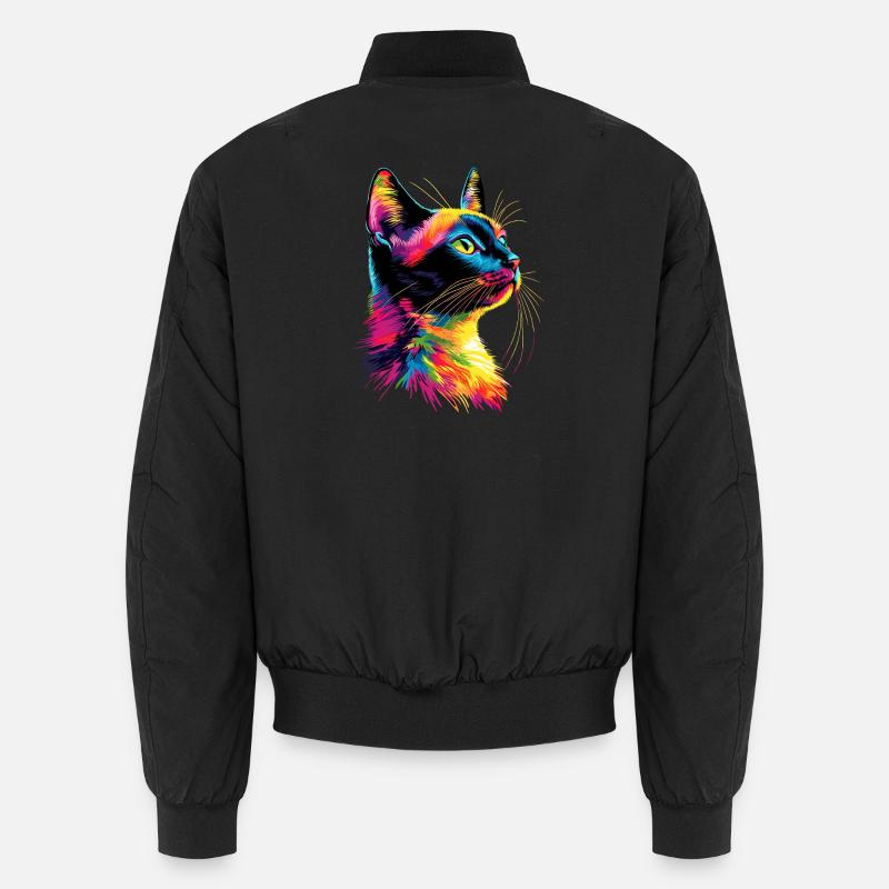Chat coloré arc-en-ciel couleurs Popart chat maman chats Bomber unisexe