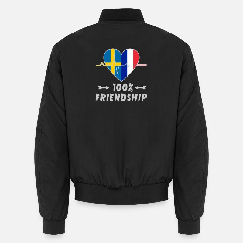 Schweden und Frankreich 100% Freundschaft Unisex Bomberjacke