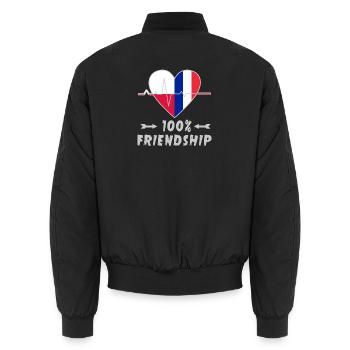 100 % amitié entre la Pologne et la France - Bomber unisexe - noir - Dos - AI Model Male 185 light (185cm)