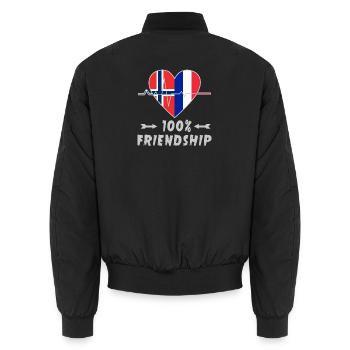 La Norvège et la France, une amitié à 100 % - Bomber unisexe - noir - Dos - AI Model Male 185 light (185cm)