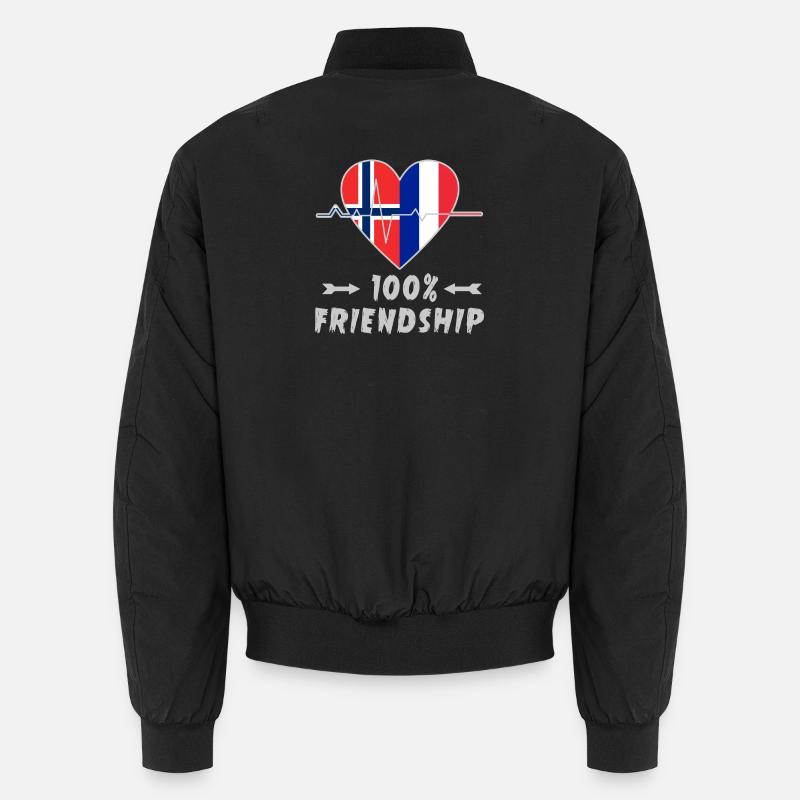 Norwegen und Frankreich 100% Freundschaft Unisex Bomberjacke