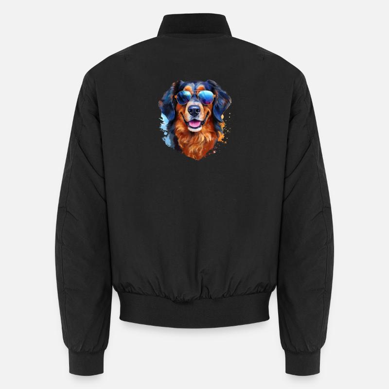 Hovawart mit Sonnenbrille - Unisex Bomberjacke - Schwarz