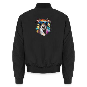 Wind chime with sunglasses - Unisex Bomber Jacket - black - Back - AI Model Male 185 light (185cm)