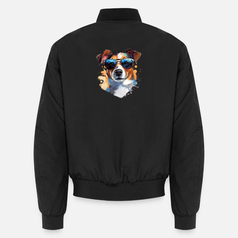 Jack Russel mit Sonnenbrille Unisex Bomberjacke