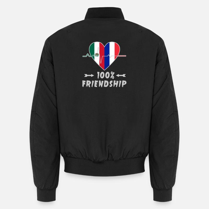 Mexiko und Frankreich 100% Freundschaft Unisex Bomberjacke