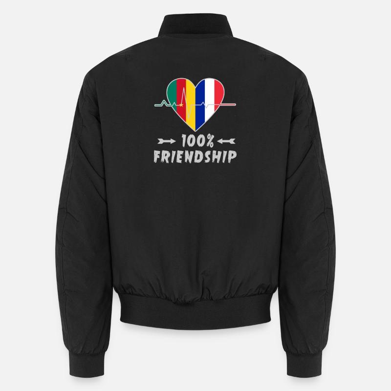 Kamerun und Frankreich 100% Freundschaft Unisex Bomberjacke