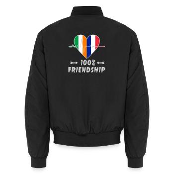 Irland und Frankreich 100% Freundschaft - Unisex Bomberjacke - Schwarz - Hinten - AI Model Male 185 light (185cm)