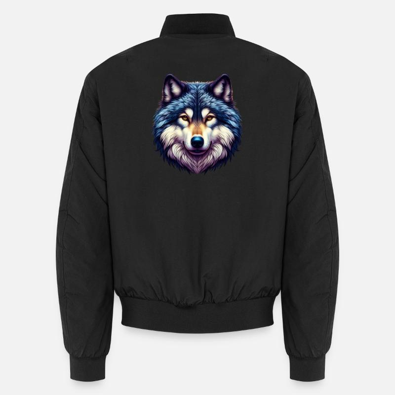 Wolf - Unisex Bomber Jacket - black