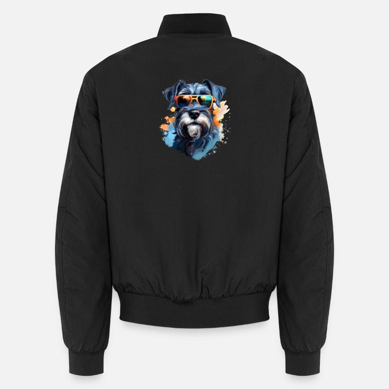 Schnauzer with sunglasses Unisex Bomber Jacket
