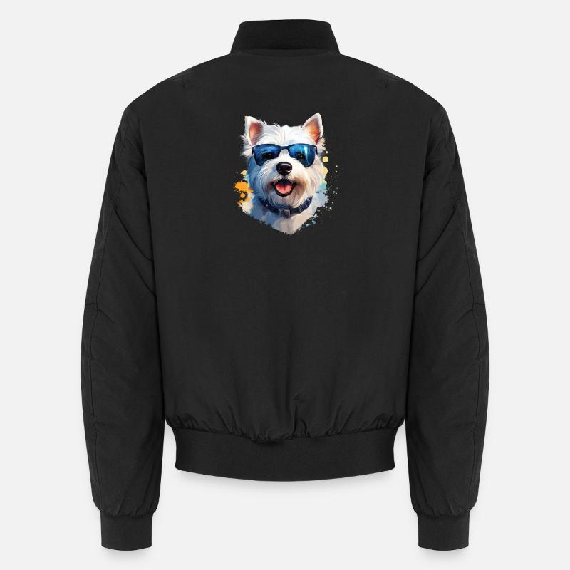 Westie mit Sonnenbrille Unisex Bomberjacke