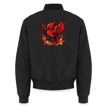 Roter Phönix - Unisex Bomberjacke - Schwarz - Hinten - AI Model Male 185 light (185cm)