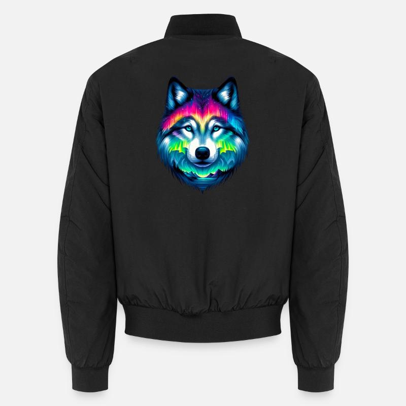 Wolf - Unisex Bomberjacke - Schwarz
