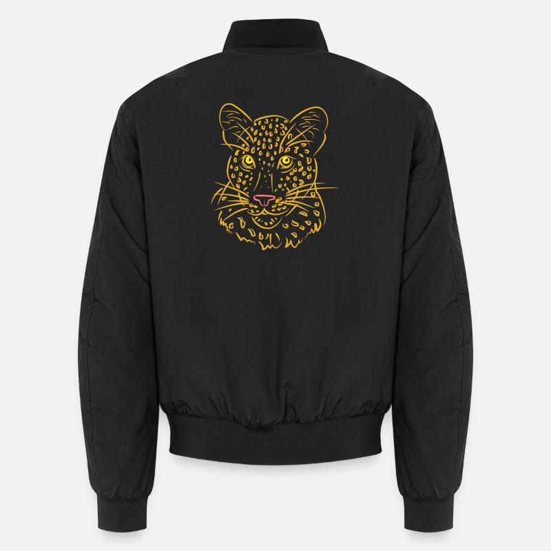 Leopard - Unisex Bomber Jacket - black