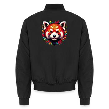 Kleiner Panda - Unisex Bomberjacke - Schwarz - Hinten - AI Model Male 185 light (185cm)