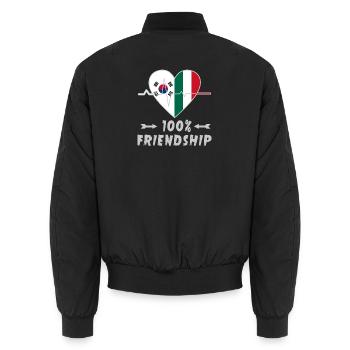 Südkorea und Italien 100% Freundschaft - Unisex Bomberjacke - Schwarz - Hinten - AI Model Male 185 light (185cm)
