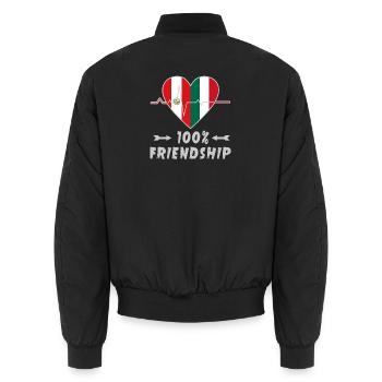 Peru und Italien 100% Freundschaft - Unisex Bomberjacke - Schwarz - Hinten - AI Model Male 185 light (185cm)
