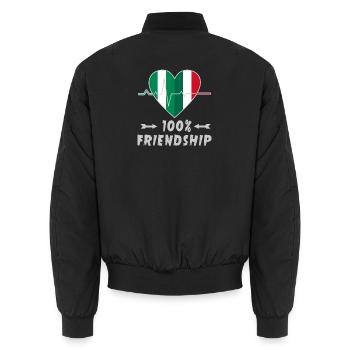 Le Nigeria et l'Italie : amitié à 100 % - Bomber unisexe - noir - Dos - AI Model Male 185 light (185cm)