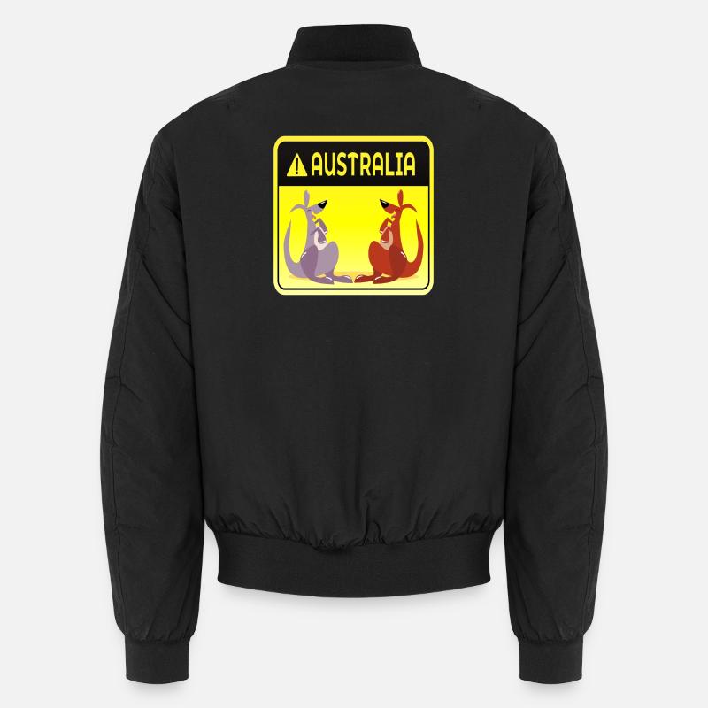 AUSTRALIA MARSUPIALS KANGAROO COUPLES - Unisex Bomber Jacket - black