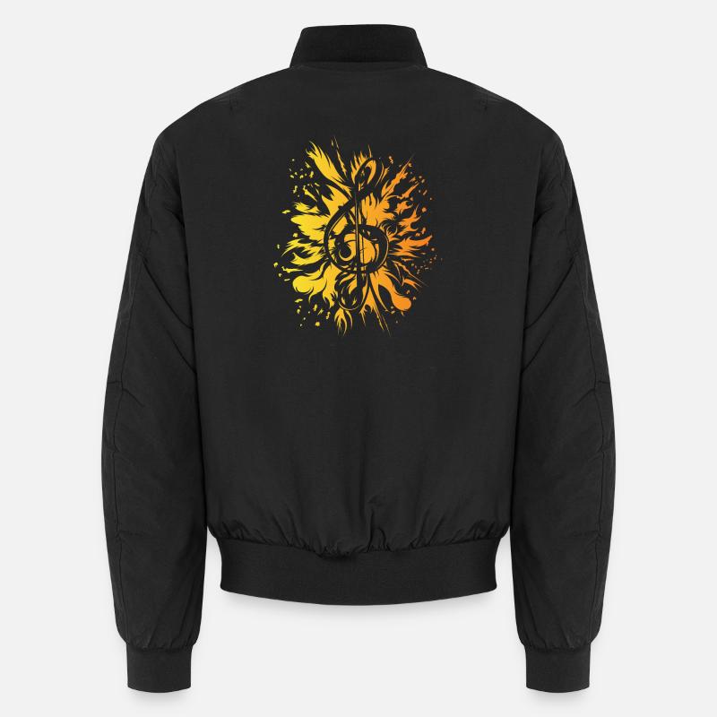 Clé de musique explosion couleurs icône logo Bomber unisexe