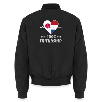 Le Japon et les Pays-Bas, une amitié à 100 % - Bomber unisexe - noir - Dos - AI Model Male 185 light (185cm)