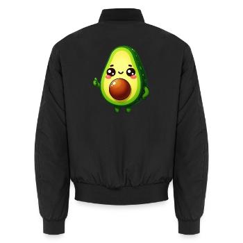 Avocado - Unisex Bomberjacke - Schwarz - Hinten - AI Model Male 185 light (185cm)