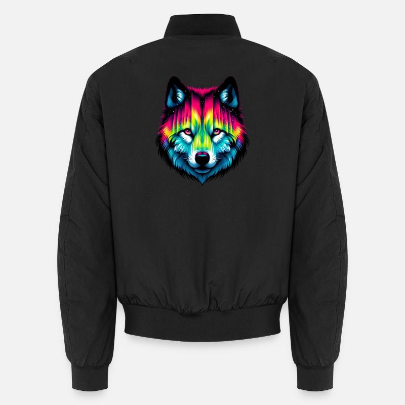 Wolf - Unisex Bomberjacke - Schwarz